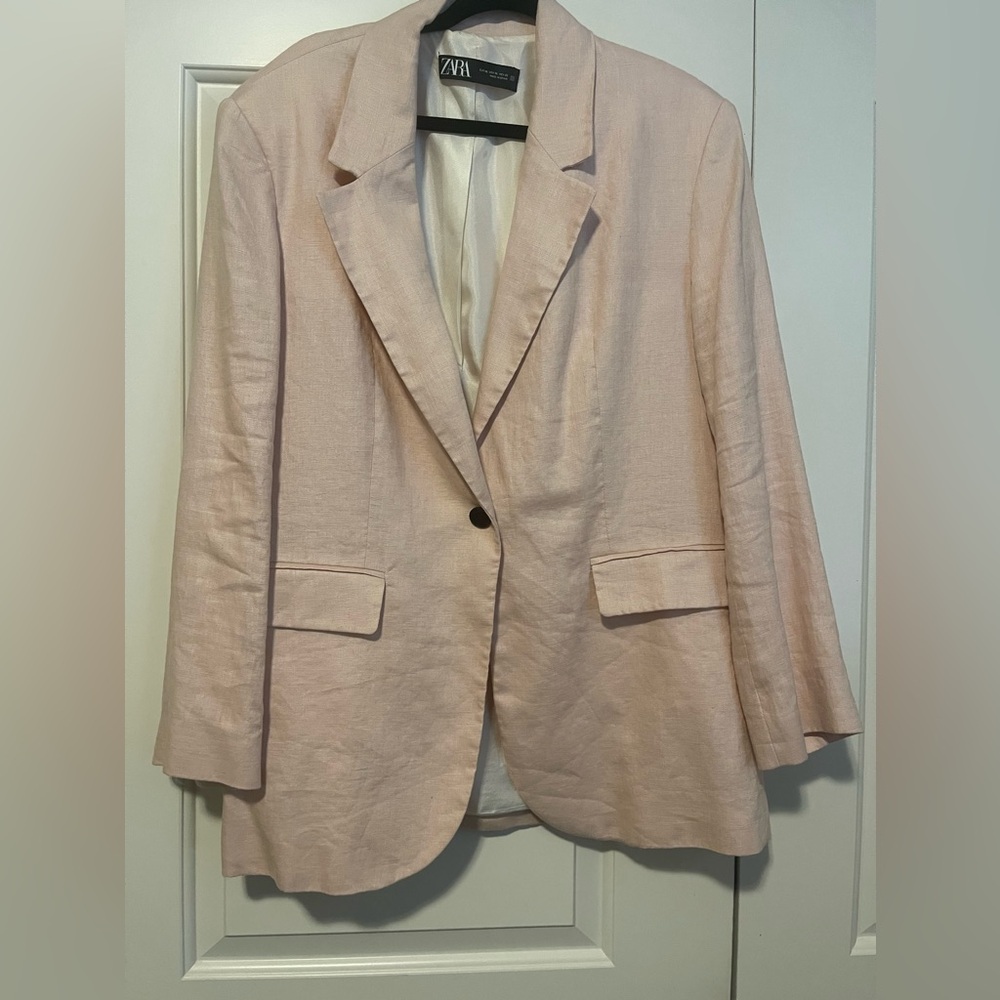 Zara XL pink linen blazer. Never worn